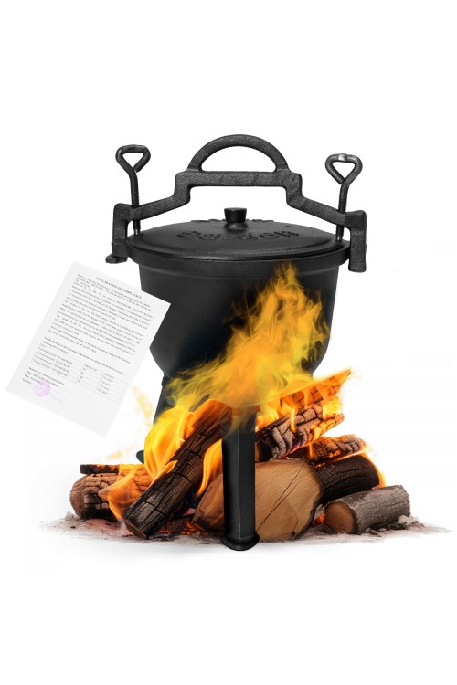Kociołek żeliwny stojący 5L garnek myśliwski ognisko grill MultiGarden