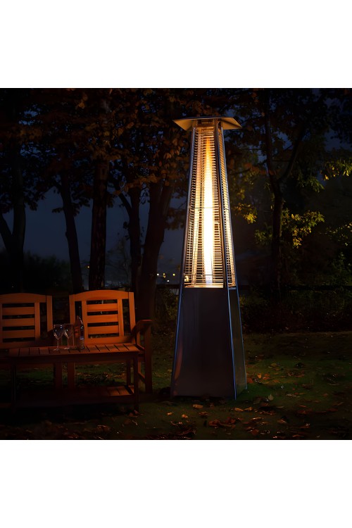 Ogrzewacz parasol gazowy grzejnik 13 kW szklany na ogród patio reduktor wąż pokrowiec MultiGarden