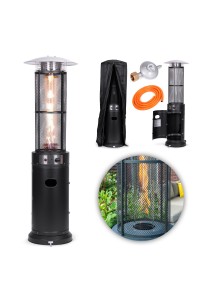 Ogrzewacz parasol gazowy grzejnik 11 kW szklany na ogród patio reduktor wąż pokrowiec MultiGarden