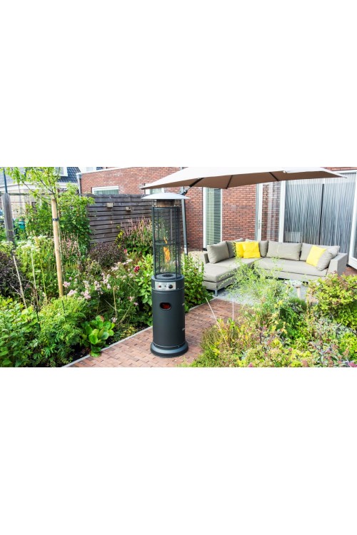 Ogrzewacz parasol gazowy grzejnik 11 kW szklany na ogród patio reduktor wąż pokrowiec MultiGarden