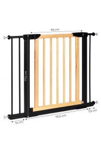 Bramka barierka zabezpieczająca 74-100 cm na schody i drzwi metal drewno dodatkowe panele