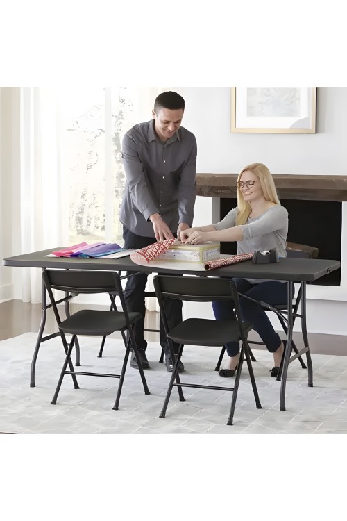 Stół cateringowy 180 cm składany w walizkę czarny MultiGarden