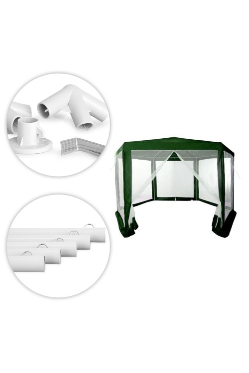 Namiot pawilon ogrodowy handlowy 2x2x2 m z moskitierą zielony MultiGarden