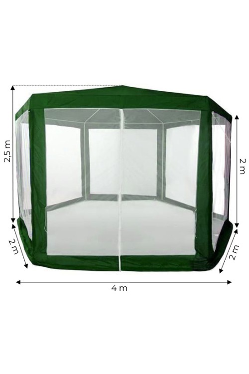 Namiot pawilon ogrodowy handlowy 2x2x2 m z moskitierą zielony MultiGarden