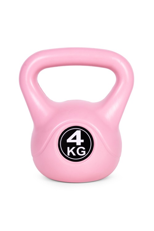Kettlebell kettle 4 kg do ćwiczeń hantla kula odważnik obciążenie ciężar fitness różowy MOVEPRO