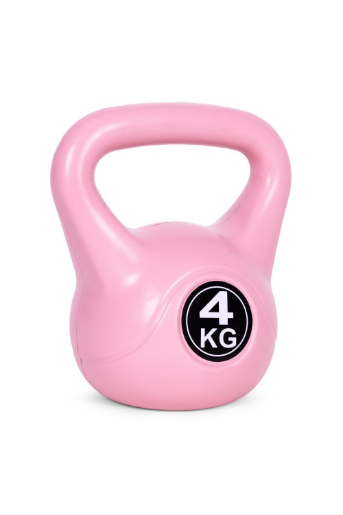 Kettlebell kettle 4 kg do ćwiczeń hantla kula odważnik obciążenie ciężar fitness różowy MOVEPRO