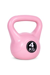 Kettlebell kettle 4 kg do ćwiczeń hantla kula odważnik obciążenie ciężar fitness różowy MOVEPRO