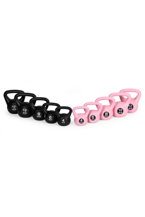 Kettlebell kettle 4 kg do ćwiczeń hantla kula odważnik obciążenie ciężar fitness różowy MOVEPRO