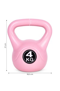 Kettlebell kettle 4 kg do ćwiczeń hantla kula odważnik obciążenie ciężar fitness różowy MOVEPRO