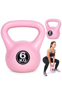 Kettlebell kettle 6 kg do ćwiczeń hantla kula odważnik obciążenie ciężar fitness różowy MOVEPRO