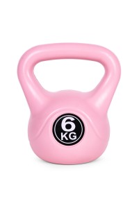 Kettlebell kettle 6 kg do ćwiczeń hantla kula odważnik obciążenie ciężar fitness różowy MOVEPRO