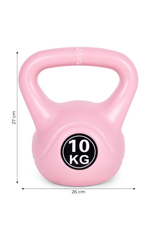Kettlebell kettle 10 kg do ćwiczeń hantla kula odważnik obciążenie ciężar fitness różowy MOVEPRO