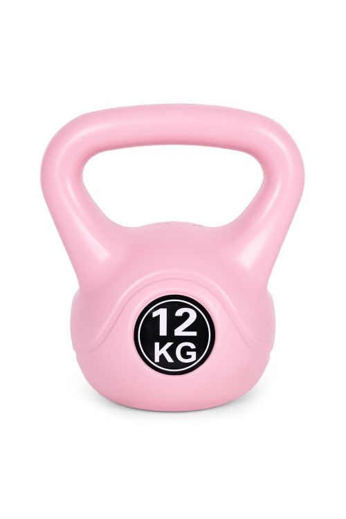 Kettlebell kettle 12 kg do ćwiczeń hantla kula odważnik obciążenie ciężar fitness różowy MOVEPRO