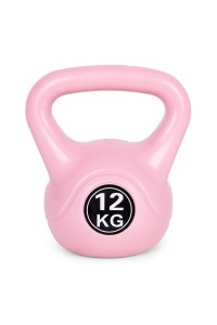 Kettlebell kettle 12 kg do ćwiczeń hantla kula odważnik obciążenie ciężar fitness różowy MOVEPRO