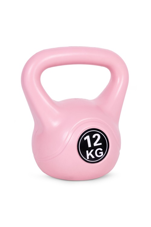 Kettlebell kettle 12 kg do ćwiczeń hantla kula odważnik obciążenie ciężar fitness różowy MOVEPRO