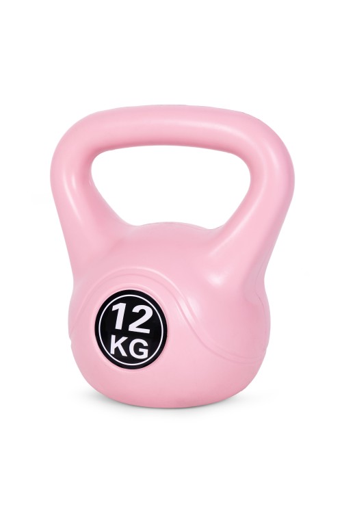 Kettlebell kettle 12 kg do ćwiczeń hantla kula odważnik obciążenie ciężar fitness różowy MOVEPRO