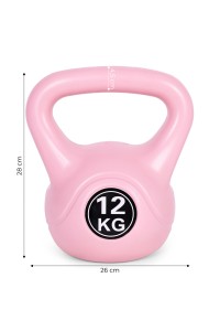 Kettlebell kettle 12 kg do ćwiczeń hantla kula odważnik obciążenie ciężar fitness różowy MOVEPRO