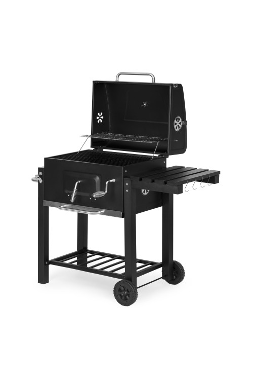 Grill węglowy duży ogrodowy z pokrywą termometr półki koła dmuchawa gratis