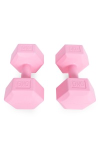 Hantle sześciokątne zestaw 2x5 kg ciężarki do ćwiczeń obciążniki fitness różowe MOVEPRO