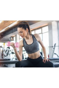 Hantle sześciokątne zestaw 2x5 kg ciężarki do ćwiczeń obciążniki fitness różowe MOVEPRO
