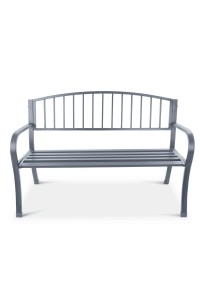 Ławka ogrodowa z oparciem parkowa na taras balkon metalowa konstrukcja grafitowa
