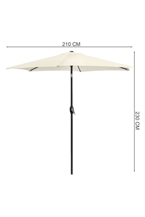Składany parasol ogrodowy balkonowy regulowany 210 cm beżowy