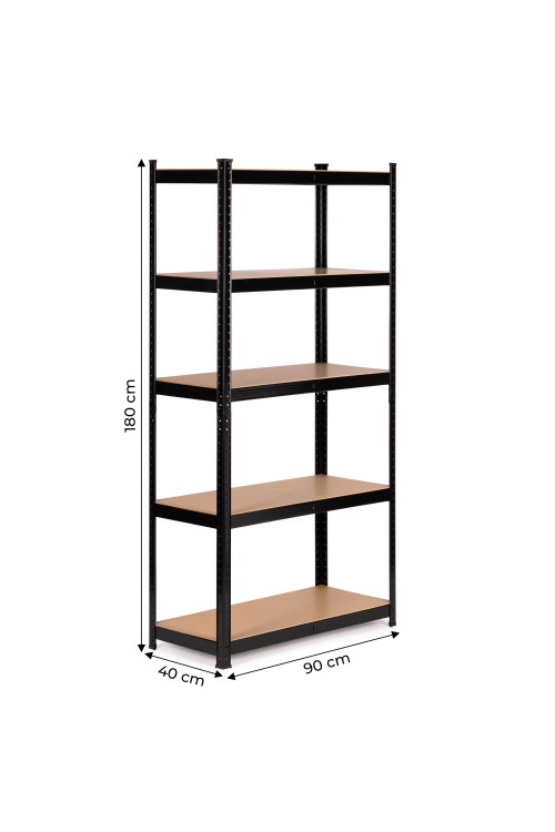 Regał metalowy magazynowy 180x90x40 cm do garażu piwnicy 5 półek 875 kg ModernHome