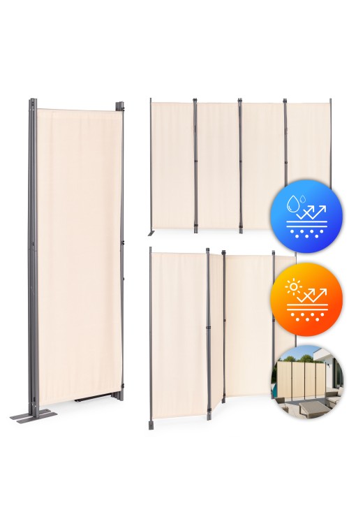 Składany parawan ogrodowy pokojowy 4-panelowy 167x216 cm beżowy MultiGarden
