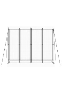 Składany parawan ogrodowy pokojowy 4-panelowy 167x216 cm beżowy MultiGarden