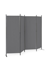 Składany parawan ogrodowy pokojowy 4-panelowy 167x216 cm szary MultiGarden
