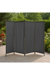 Składany parawan ogrodowy pokojowy 4-panelowy 167x216 cm szary MultiGarden