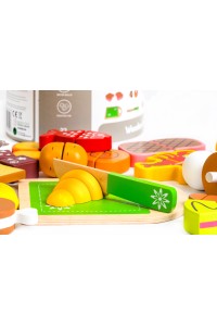 Drewniane jedzenie do krojenia 23 sztuki ECOTOYS