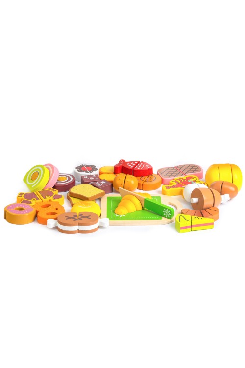 Drewniane jedzenie do krojenia 23 sztuki ECOTOYS