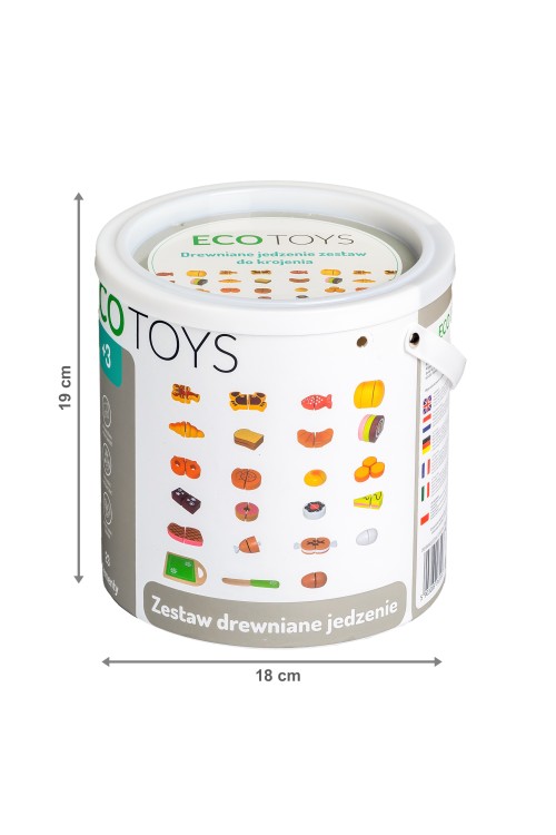 Drewniane jedzenie do krojenia 23 sztuki ECOTOYS