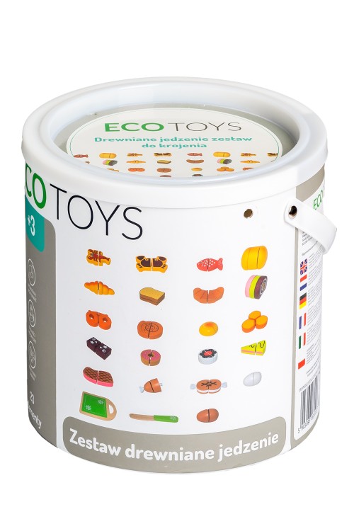 Drewniane jedzenie do krojenia 23 sztuki ECOTOYS