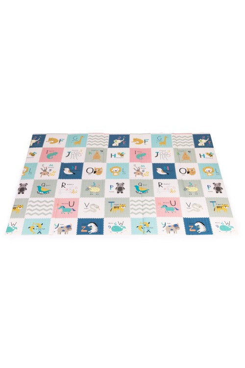 Mata piankowa dla dzieci 200x150 cm edukacyjna dwustronna składana miarka wzrostu alfabet ECOTOYS