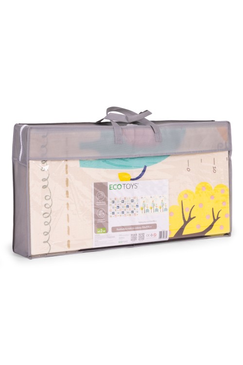 Mata piankowa dla dzieci 200x150 cm edukacyjna dwustronna składana miarka wzrostu alfabet ECOTOYS