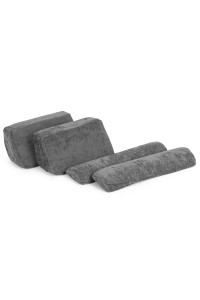 Sofa składana modułowa dla dzieci duża 2-osobowa DIY 10 miękkich poduch tkanina szenilowa - szara ECOTOYS