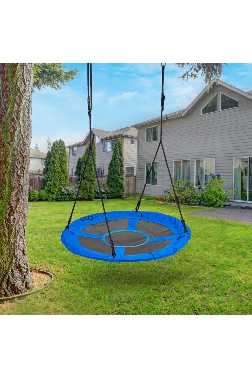 Huśtawka ogrodowa bocianie gniazdo 100 cm niebieska ECOTOYS