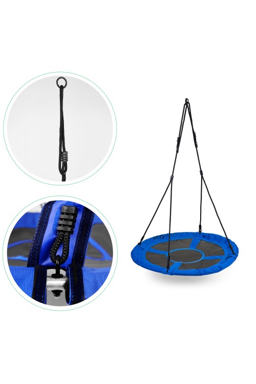 Huśtawka ogrodowa bocianie gniazdo 100 cm niebieska ECOTOYS