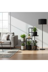 Kwietnik stojący stojak na kwiaty ozdoby 5 poziomów czarny ModernHome
