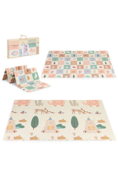Mata piankowa dla dzieci 200x150 cm edukacyjna dwustronna składana + torba IPLAY