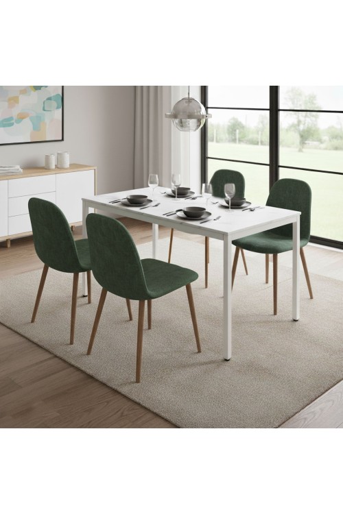 Stół do kuchni jadalni dla 4-5 osób biurko komputerowe 120x60 cm biały marmur ModernHome