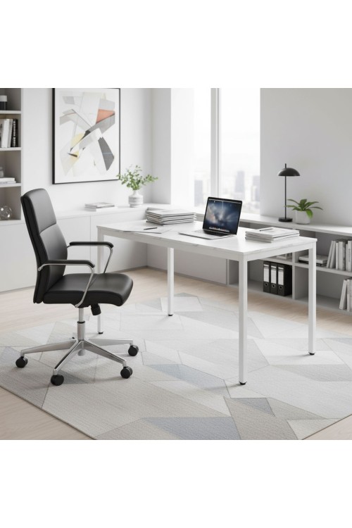 Stół do kuchni jadalni dla 4-5 osób biurko komputerowe 120x60 cm biały marmur ModernHome