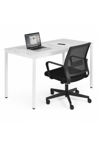 Stół do kuchni jadalni dla 4-5 osób biurko komputerowe 120x60 cm biały marmur ModernHome