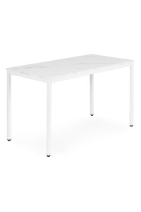 Stół do kuchni jadalni dla 4-5 osób biurko komputerowe 120x60 cm biały marmur ModernHome