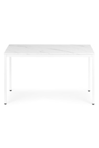 Stół do kuchni jadalni dla 4-5 osób biurko komputerowe 120x60 cm biały marmur ModernHome