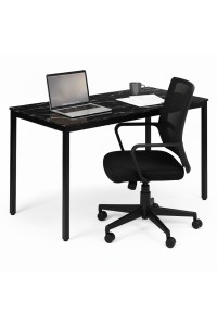 Stół do kuchni jadalni dla 4-5 osób biurko komputerowe 120x60 cm czarny marmur ModernHome