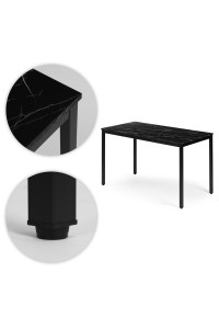 Stół do kuchni jadalni dla 4-5 osób biurko komputerowe 120x60 cm czarny marmur ModernHome