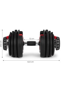 Hantel regulowany żeliwny z podstawką obciążenie 2,5-24 kg MOVEPRO